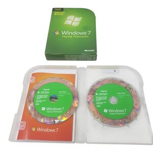 Microsoft Windows 7 Home Premium Upgrade Family Pack For 3 PCs 32 & 64 Bit DVDs